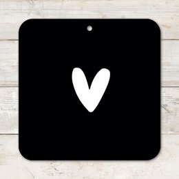  Decorative magnet with the word "LOVE" in bold black text on a white background.