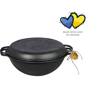 Gietijzeren Dutch Oven - 8 Liter - Outdoor cooking - BBQ braadpan gietijzer - Zwart