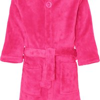 Fleece Bademantel uni - pink