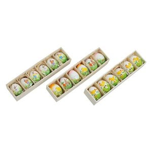 Natuurlijke oostersetes ingesteld voor hangen, van een kartonnen display, 6-delige, 31 gesorteerd, 6 cm