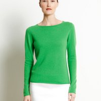LILLY 5 Apple green cashmere boat neck sweater