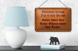 Tin sign saying 18x12cm everyone brings joy this house decoration
