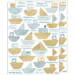 Akvarel både wallsticker