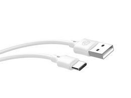  White USB Type-C data cable, 2 meters long, 2.4A fast charging, compatible with Type-C smartphones