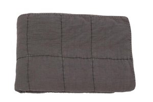 Quilted Cotton Throw Charlotte dark grey 170x220
