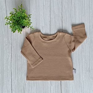 Langarm-Waffeljersey Kakao