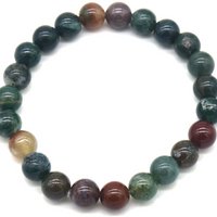 H-C14.2  B001-038 Stone Bracelet 8mm - Indian Agate - 19cm