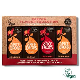 Spice mix gift set with cinnamon, vanilla, chai spices, and cardamom flavors. Gluten-free and vegan.