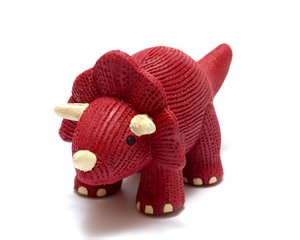 Natural Rubber Triceratops Dinosaur Bath Toy / Teether