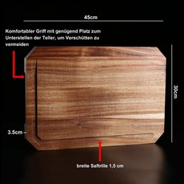 IZUMI ICHIAGO Schneidebrett - 45x30x3,5cm, Akazienholz mit Leinöl behandelt