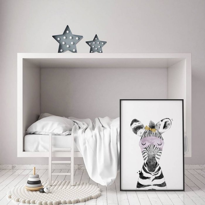 Zebra Kinderkamerposter Strikje