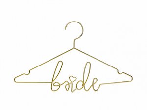 Clothes hanger bride - gold metal