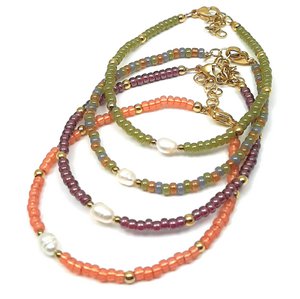 Miyuki Pearl stainless steel gold plated (set4)