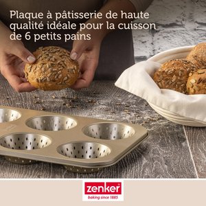 Zenker Mojave Gold 6-cavity round individual bun mold