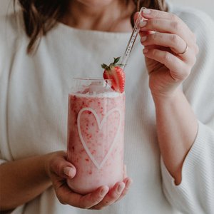 Hohes Trinkglas Herz (VE = 6 Stk)