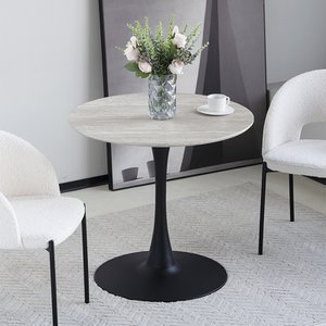 Tiana Round Eetting Table [Travertine] [80 cm]