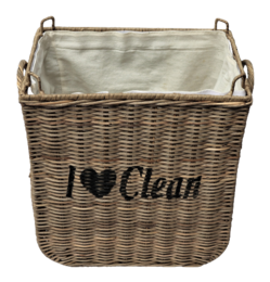 Abfallkorb mit Deckel „I LOVE Clean“