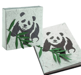 Set di quaderni e quaderni con sterco di elefante Panda