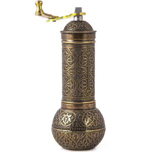 Gewürzmühle aus Metall - Bronze - groß - 18 x 7cm