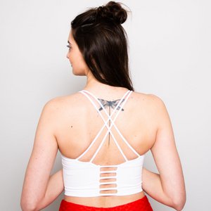Cross Back Sports Bra - White