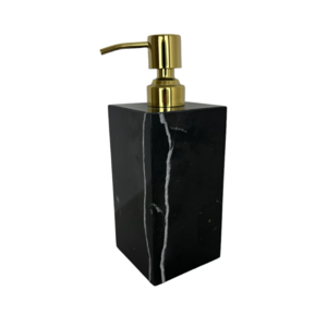 Zeepdispenser marmer - zwart/goud