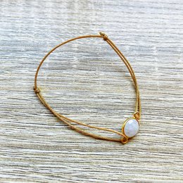 Alba natural stone silver gilt sliding cord bracelet