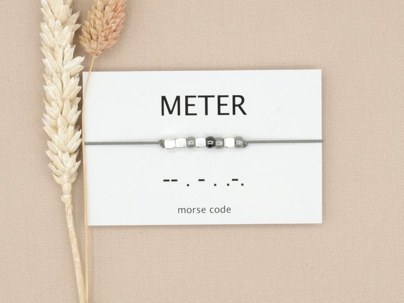 Morse code armband meter (zilver,rosé goud,goud)