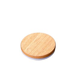  Natural wood round flat candle lid plate, light beige wooden cover, circular shape