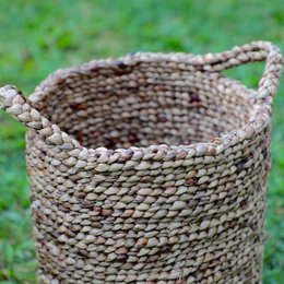Cesta para la colada | Cesta para plantas | Cesta de almacenamiento BALAI hecha de jacinto de agua (3 tamaños)