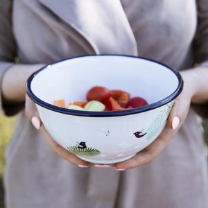18cm Enamel Mixing Bowl | Spring