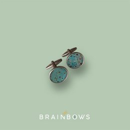 stainless steel CUFFLINKS with cork fabric
