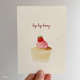 Greeting card - strawberry cupcake