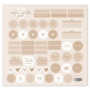 Fyllbooks Stickerbogen Mein erstes Jahr – Beige