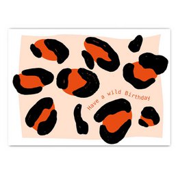 "All you need is girls' night - postcard with neon print. This colorful postcard features a stylized illustration of a woman wearing a red beret and sunglasses, with the text 'All you need is a madel's bend' in a bold, neon-inspired font."