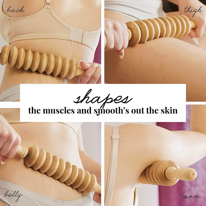 Tuuli Accessories - Curved Wooden Massage Roller for Waist and