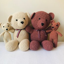 Luna-Leena big bear Leena brown - cotton (incl. donation) hand crocheted in Nepal