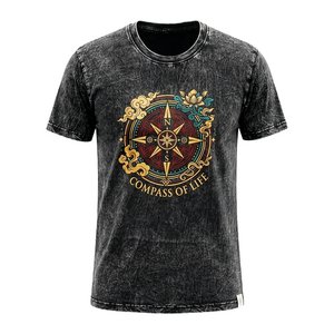 Nomad Sari T-shirt - Kompas van het leven - Houtskool
