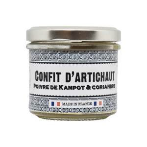 Artichoke confit with Kampot pepper and coriander