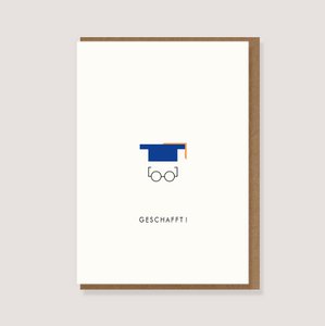 Klappkarte mit Umschlag - "Doktorhut - Geschafft!"