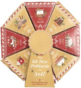 Adventskalender Patisserie Cadeau Wiel - 28 x 30 x 7 cm - Cadeaubox met Bakspullen - Bakken Spullen - Spuitzak met Spuitmondjes