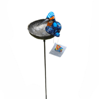 METAL BABY KINGFISHER BOWL ON STICK