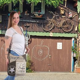 Sunsa skuldertaske til kvinder. Håndtaske lavet af canvas (canvas) & læder. Skuldertaske i vintage stil. Stor crossbody taske til kvinder.