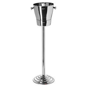 Wijnkoeler met standaard ALVARO gehamerd RVS zilver Ø 26,5 cm hoogte 82 cm