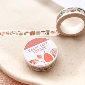 Washi Tape Autumn - Adhesive Tape Mushrooms and Pumpkin Masking Tape