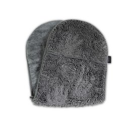  A large, plush, gray dog towel with a soft, absorbent texture. The towel is designed for drying and grooming pets after bathing or swimming.