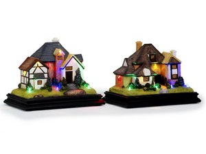 Haus mit Beleuchtung aus Poly 22x13x17cm