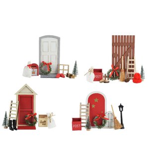 Christmas village accessories set wood 15x6x24cm