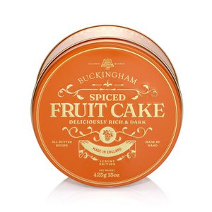 Buckingham Cakes - Spiced Fruit Cake with Orange & Apricot - vintage blik