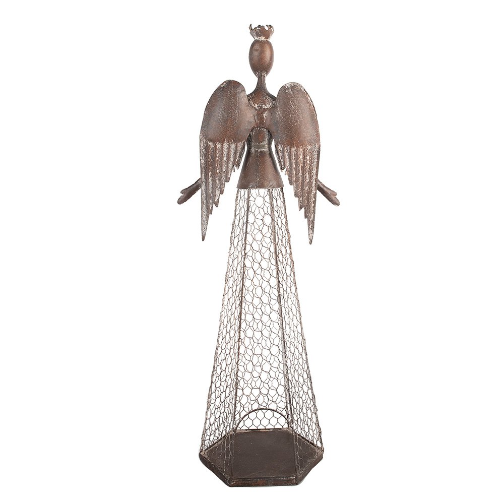 Decoratie Beeld Engel 28x19x75 cm Bruin Metaal