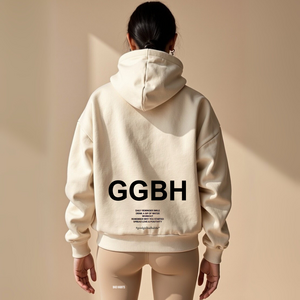 Hoodie mit Reißverschluss "GGBH" - Beige